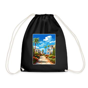 Costa Del Sol Spanien Vintage Reise Poster Souvenir - Turnbeutel - Schwarz - Vorne