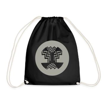 Circular-Inner-design - Drawstring Bag - black - Front