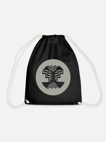 Circular-Inner-design - Drawstring Bag - black