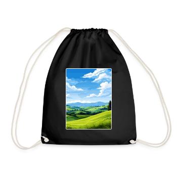 Sauerland Germany Travel Poster Souvenir Paint WPA - Drawstring Bag - black - Front