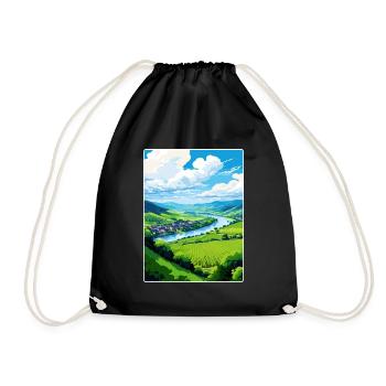 Vallée de la Moselle Allemagne Affiche de voyage Souvenir WPA - Sac de sport léger - noir - Devant