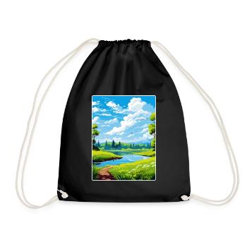 Donau Auen Allemagne Affiche de voyage Peinture Souvenir WP - Sac de sport léger - noir - Devant
