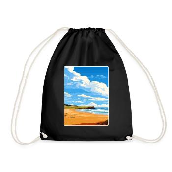 Constantine Bay Cornwall England Travel Poster WPA - Drawstring Bag - black - Front