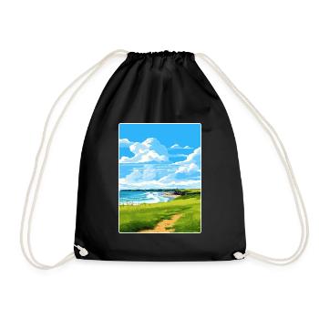 Bude Cornwall England Travel Poster Souvenir WPA - Drawstring Bag - black - Front