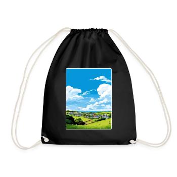 Crantock Cornwall England Travel Poster Souvenir - Drawstring Bag - black - Front