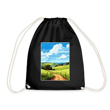 Lerryn Cornwall England Travel Poster Souvenir WPA - Drawstring Bag - black - Front