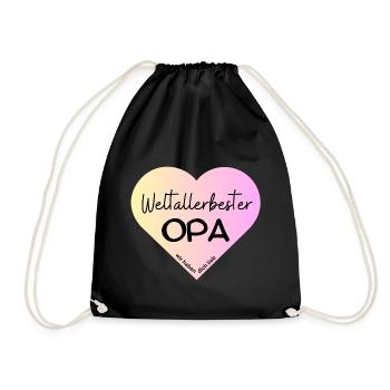 WeltallerbesterOpa- wir haben dich lieb! - Turnbeutel - Schwarz - Vorne