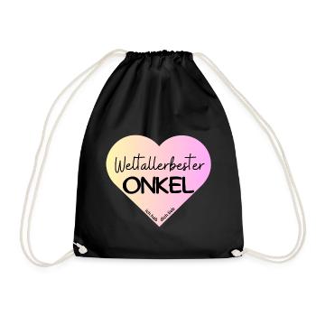 Weltallerbester Onkel- Ich hab dich lieb! - Turnbeutel - Schwarz - Vorne