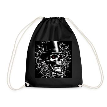 Halloween Elegant Skull - Drawstring Bag - black - Front