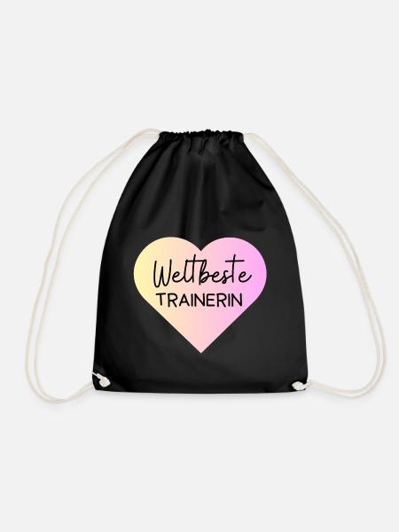 Weltbeste Trainerin! Personalisierbar - Turnbeutel - Schwarz