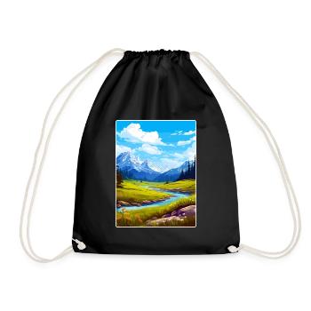 Glacier County Montana Reiseposter Souvenir WPA - Turnbeutel - Schwarz - Vorne