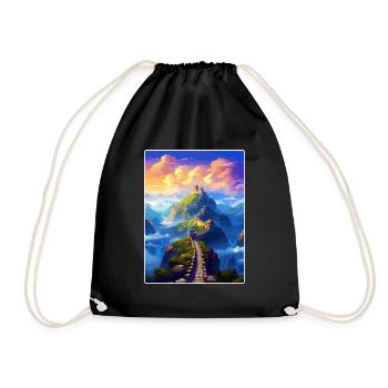 Grand de la Chine Voyage Affiche Souvenir Peinture WPA - Sac de sport léger - noir - Devant