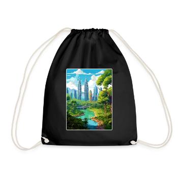 Kuala Lumpur Malaysia Reiseposter Souvenir WPA - Turnbeutel - Schwarz - Vorne