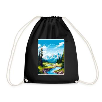 Parc national Banff Canada Affiche de voyage souvenir - Sac de sport léger - noir - Devant