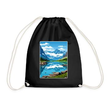 Gletscher-Nationalpark Reiseposter Souvenir WPA - Turnbeutel - Schwarz - Vorne