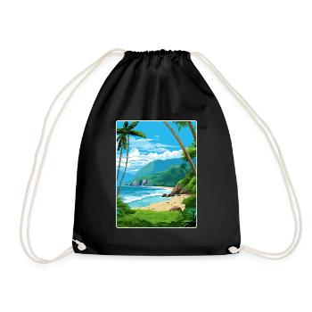 Carte d’affiche de voyage du parc national des Samoa américaines - Sac de sport léger - noir - Devant