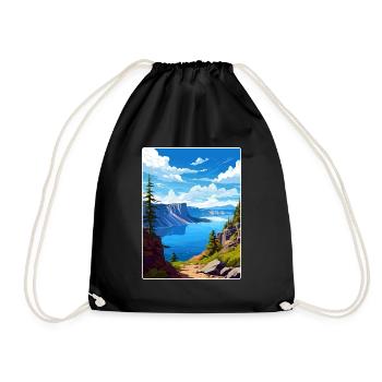 Affiche de voyage souvenir du parc national du lac Crater - Sac de sport léger - noir - Devant