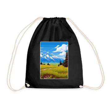 Affiche de voyage souvenir du parc national de Grand Teton - Sac de sport léger - noir - Devant