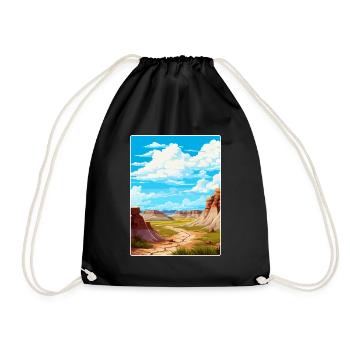 Badlands Nationalpark Reise Poster Souvenir WPA - Turnbeutel - Schwarz - Vorne