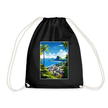 Rio de Janeiro Brésil Affiche de voyage Souvenir WPA - Sac de sport léger - noir - Devant