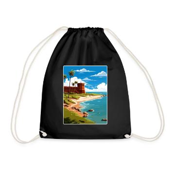Affiche de voyage souvenir du parc national de Tortugas sèche - Sac de sport léger - noir - Devant