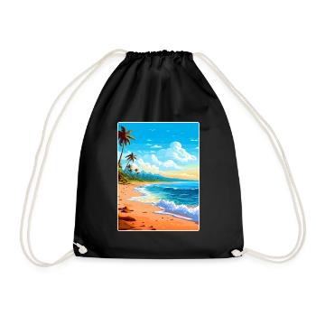Barbade Caraïbes Voyage Affiche Souvenir Peinture WP - Sac de sport léger - noir - Devant