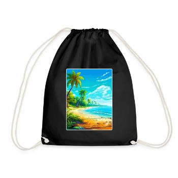 Bahamas Karibik Reise Poster Souvenir Farbe WPA - Turnbeutel - Schwarz - Vorne