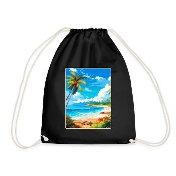 Barbade Caraïbes Voyage Affiche Souvenir Peinture WP - Sac de sport léger - noir - Devant