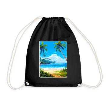 Barbade Caraïbes Voyage Affiche Souvenir Peinture WP - Sac de sport léger - noir - Devant