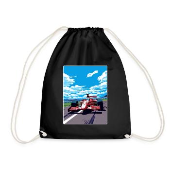 Suzuka Circuit Motorsport Race Japan Painting WPA - Drawstring Bag - black - Front