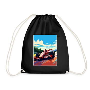 Monza Circuit Motorsport Race Italy Travel Poster - Drawstring Bag - black - Front