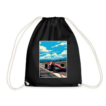 Suzuka Circuit Motorsport Race Japan Travel Poster - Drawstring Bag - black - Front