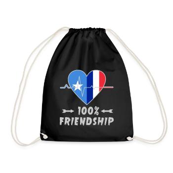 Somalia and France 100% friendship - Drawstring Bag - black - Front
