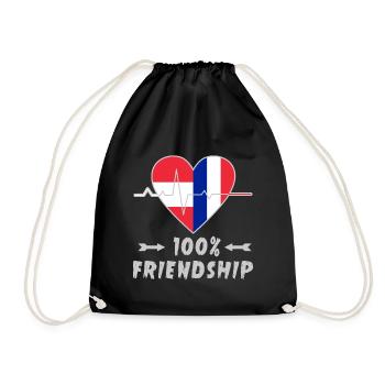 L'Autriche et la France : une amitié à 100 % - Sac de sport léger - noir - Devant