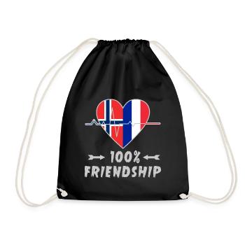 La Norvège et la France, une amitié à 100 % - Sac de sport léger - noir - Devant