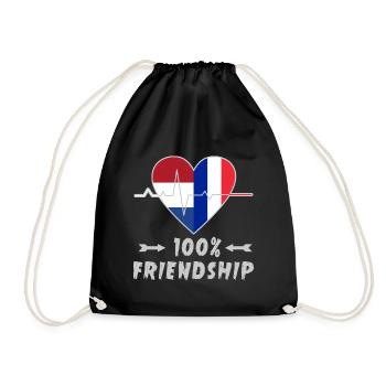 Les Pays-Bas et la France, une amitié à 100 % - Sac de sport léger - noir - Devant