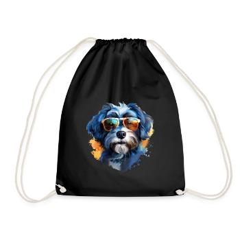 Bolonka Zwetna with sunglasses - Drawstring Bag - black - Front