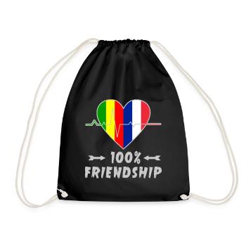 100 % amitié entre le Mali et la France - Sac de sport léger - noir - Devant