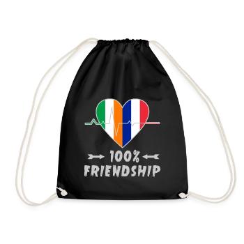 L'Irlande et la France : une amitié à 100 % - Sac de sport léger - noir - Devant