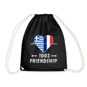 100 % amitié entre la Grèce et la France - Sac de sport léger - noir - Devant