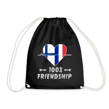 Finland and France 100% friendship - Drawstring Bag - black - Front
