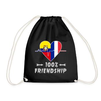 L'Equateur et la France : amitié à 100 % - Sac de sport léger - noir - Devant