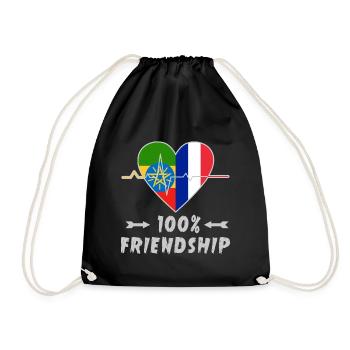 L'Ethiopie et la France 100 % amitié - Sac de sport léger - noir - Devant