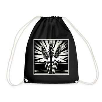 3 ears of grain wheat - Drawstring Bag - black - Front