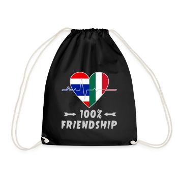 Thailand and Italy 100% friendship - Drawstring Bag - black - Front