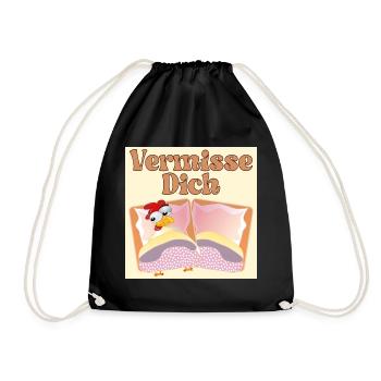Vermisse Dich - Fernbeziehung - Turnbeutel - Schwarz - Vorne