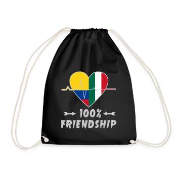 100 % amitié entre la Colombie et l'Italie - Sac de sport léger - noir - Devant