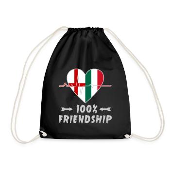 England and Italy 100% friendship - Drawstring Bag - black - Front