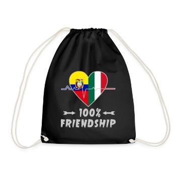 Denmark and Italy 100% friendship - Drawstring Bag - black - Front