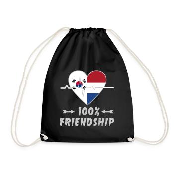100 % amitié entre la Corée du Sud et les Pays-Bas - Sac de sport léger - noir - Devant